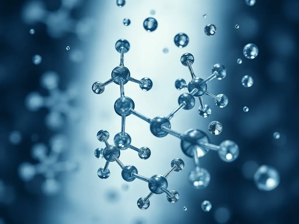 Macro photography of clean water molecules structure, scient